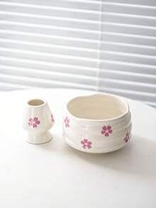 1/2/4/5件樱花抹茶碗套装，日式茶具套装包含花瓣边抹茶碗、竹制抹茶打蛋器、抹茶勺、打蛋器支架、不锈钢筛子。馈赠亲朋好友的绝佳礼物 - 彩色 - 查看 13