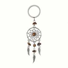 10pcs/Set Dreamcatcher Keychain Set, Assorted Natural Gemstone Wing Charms, Handmade Round Keyring, Suitable For Expressing Friendship And Love, Unique Gemstone Keyring Series, Ideal As Gifts Or For Special Occasions Christmas Bag Charms Car Accessories Teacher Sister Gift Ideas