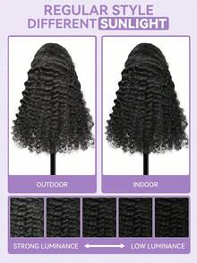 OQ 戴上即走无胶假发，深波浪 180% 8-14 英寸鲍勃假发，16-30 英寸长假发，预剪预拔，6x4 高清蕾丝封口假发，神秘盒子，自然色，丝滑自然发际线，高品质时尚假发礼品，女士发饰 - SNatural - 查看 10