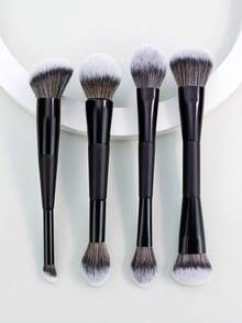 Bộ 4 cọ trang điểm hai đầu, đa năng: cọ má hồng, cọ nền, cọ phấn phủ, cọ highlight, cọ che khuyết điểm, cọ má hồng, phù hợp cho nữ giới. Bộ cọ trang điểm, bộ dụng cụ trang điểm, bộ trang điểm hoàn chỉnh, bộ cọ trang điểm, bộ trang điểm đầy đủ, bộ cọ, bộ cọ trang điểm, bộ quà tặng trang điểm, quà tặng kèm, cọ trang điểm chuyên nghiệp, bộ trang điểm hoàn chỉnh. - màu đen - Xem 4