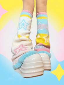 1 双双面骷髅与星形元素腿套，喇叭形宽腿腿套