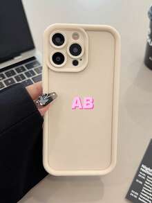 1个个性化情人节Y2K软硅胶手机壳，防震糖果色，可定制姓名/字母，彩色复古纯色情侣/学生手机壳，适用于苹果17/16/15/14 Pro Max/13/12/11 Plus，情人节礼物，生日礼物，节日礼物，送给她的礼物，个性化礼物，Etsy/定制产品，送给她的定制礼物，周年纪念礼物，结婚礼物，送给妈妈的个性化礼物（烫金工艺） - 白色 - 查看 2