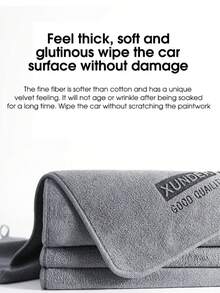 Professional Car Wash Towel, Super Soft Microfiber Double-Sided Car Wash Cloth, Strong Water Absorption, No Shedding, Thickened Design, Car Care Detail Cleaning Cloth, Absorbent Wiping Cloth, Car Cleaning Cloth - Gray (30x30cm, 40x40cm, 35x75cm), Auto Accessories - Multicolor - View 6
