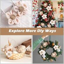 1pc/2pcs Flower Curtain Tiebacks With Linen Straps, Purely Handcrafted In A Light Luxury And High-End Style. These Are Decorative Fasteners, Buckles, And Gathering Clips, Suitable For Living Rooms, Bedrooms, And Home Decoration,Room Decor