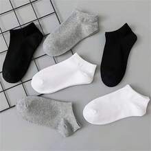 10 Pairs Of Black, White, Gray, And Thin Men's Sweat Absorbing Socks - Comfortable And Soft Solid Color Socks For Daily Use By Men And Women, Perfect For Business Travel And Vacation, Lightweight Ankle Socks