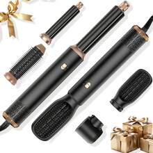 PinkSings Champagne 6 In 1 Hair Dryer Brush Set 60000RPM High Speed Auto Wrap Curling Iron 3 Temperature 1000W Powerful Negative Ionic Blow Dryer With Styler Volumizer, Hot Air Brush, Left&Right Curler Wand,Thermal Brush Set - EU F Type Plug(220-240V) - View 9