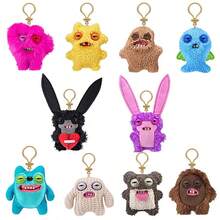 毛绒钥匙扣 搞笑 Fuggler 丑牙怪兽 Fuggler 儿童毛绒玩具 尼德尔先生 贪婪的咧嘴笑的傻瓜 可爱毛绒收藏背包吊坠