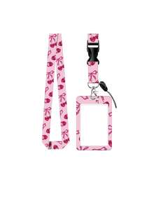 樱桃蝴蝶结图案设计可伸缩证件套，ID姓名牌工作证登山扣粉色可伸缩证件卷轴带可拆卸挂绳 - 励志语录证件钥匙扣，竖款卡片保护套，适用于家庭办公室、医生、护士、教师、女性、学生和专业人士 - 彩色 - 查看 13