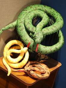 Búp bê rắn nhồi bông khổng lồ, rắn boa nhồi bông sống động như thật, đồ chơi hình thú mềm mại, thích hợp để trang trí nhà cửa và tiệc tùng. - màu xanh lá - Xem 5