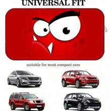 1pc Angry Monster Car Sun Visor, Easy To Install, Interesting Car Accessory Design, Made Of Polyester Fiber Material, Car Interior UV Protection Sun Shade, Easy To Install, Suitable For Various Car Models Decoration, With Heat Insulation And Privacy Protection Function, Keeps Your Car Cool, Foldable For Easy Storage