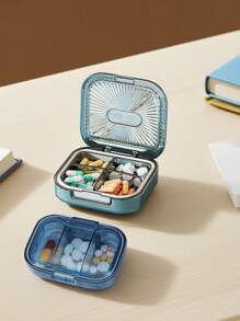 Portable Weekly Pill Box Large Size Waterproof Airtight Medicine Storage Case For Daily Morning, Noon And Night, Compact