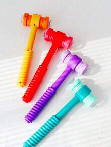 1 pieza de juguete de martillo, 4 colores, puede adherirse a tarjetas, juego cognitivo, martillo con ventosa, juguete de percusión, juguete con ventosa, adecuado para el aula, juegos de fiesta, material didáctico