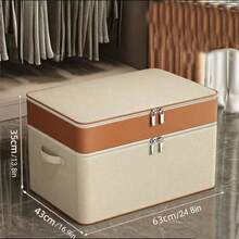 1 Peça Caixa de Armazenamento com Zíper Coberto - Caixa de Armazenamento de Tecido com Tampa, Caixa de Armazenamento Dobrável para Organização de Armário, Roupas, Toalhas, Fios, Artigos de Higiene, Suprimentos de Escritório, Adequado para Sala de Estar, Quarto, Despensa