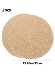 Round Woven Placemats 15 Inch Set Of 4 Bohemian Woven Washable Kitchen Table Placemats For Family Gatherings, Wedding Parties