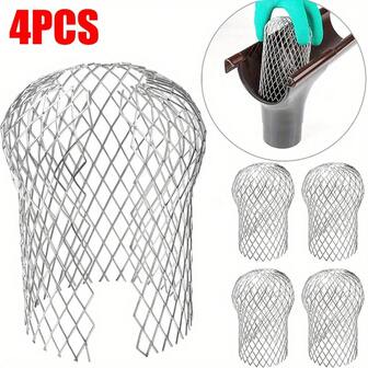 4 Packs Aluminum Gutter Guard Protector, Expandable Leaf Guard Mesh Filter, Debris Prevention For Downspouts, Easy Installation, Durable Material
