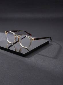 1 Pair Vintage Round Frame Personalized Fashion Multi-Color Flat Lens Glasses For Men, Metal Hinges, Suitable For Computer Office, Decoration, Student Study, Reading, Business, Running, Gaming, Driving - Multicolor - View 13