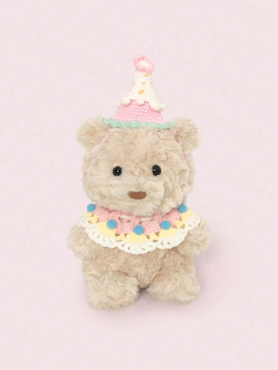 热转印印花毛绒泰迪熊帽子，适用于娃娃和披肩，可DIY独特的毛绒娃娃服装，是送给孩子的绝佳礼物