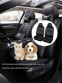 Universal Car Black Seat Covers, Waterproof Car Seat Front And Back Covers, Suitable For All Types Of Car Seats, Protect Your Seats From Dust, Pet Hair, Dirty Liquids, Etc., Keeping Your Seats Brand New