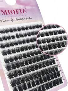 120pcs Curled False Eyelashes, 8-14mm Length, DIY Eyelash Extension Kit, Long Mixed Individual Lash Clusters, High Capacity DIY Eyelash Extension Set, Suitable For Beginners, Soft & Comfortable, Easy To Use. Eyelash Clusters, Individual Lashes, False Eyelashes - màu đen - Xem 4