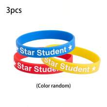 hoojojo 1/3/5/10 Peças Pulseiras de Silicone, Braceletes de Recompensa de Aluno Estrela, Elásticos de Borracha Motivacionais Elásticos, Acessórios de Recompensa de Aprendizagem Divertidos para Sala de Aula, Lembrancinhas Fofas de Festa, Decorações, Acessórios Diários, Decoração Criativa para Casa, Itens Essenciais para Voltar à Escola, Acessórios de Interação Significativa Pais-Filhos, Adequado para Famílias, Salas de Aula, Festas