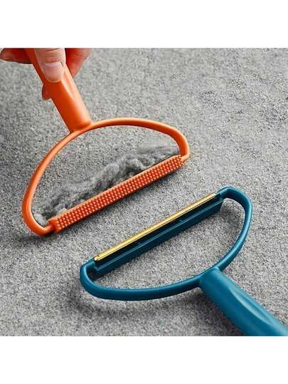 1piece, Handheld Simple Fabric Shaver, Plastic Handle, Waterproof And Rust-Proof Copper Strip Scraper, Pet Hair Remover, Dog And Cat Hair Remover, Fur Removal Tool, Portable Carpet Scraper, Carpet, Car Mat, Sofa, Pet Bed, Furniture And Clothes Hair, Suitable For Removing Pilling And Hair From Woven Fabrics, Carpets And Other Fabrics,