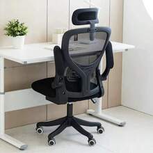 1pc Mesh Office Chair Ergonomic 360° Swivel Lift Computer Desk Adjustable Height - Black - View 4