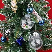 8pcs Christmas Transparent Large Mouth Ball PET Christmas DIY Hanging Ornament Holiday Party Decoration Plastic Ball