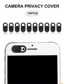 10 件笔记本电脑和平板电脑相机盖，隐私保护滑块 - 黑色 - 查看 1