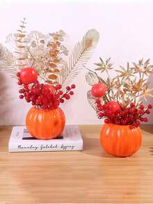 1pc Plastic Vase Nordic Style Faux Ceramic Flower Vase Flower Pot Dried Flower Vase Shatter-Resistant Flower Basket Fresh Flower Container Suitable For Wedding Decor Home Bedroom Ornament Hotel Decoration - Multicolor - View 7