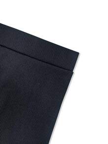 Sexy & Chic Cold Shoulder Sleeveless Crop Top With Fitted Skirt Set, Knitted Fabric 180G, Summer