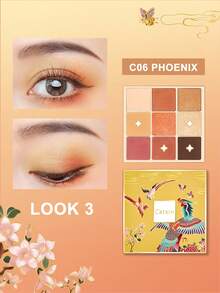 CATKIN Eyeshadow Palettes Sparkly Eyeshadow Matte And Glitter Makeup Matte Shimmer Highly Pigmented Makeup Palettes Eye Shadow 9 Colors Neutral Cosmetic Eye Shadows C06 Phoenix