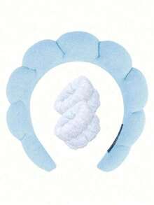 1/3pcs High-Crowned Hair Accessory For Women - Face Washing And Bathing - Face Protection Wristband - Hair Band With Cloud-Shaped Sponge - Makeup Removal Headband - Hair Tying Band - Hair Accessory Set Hair Accessaries