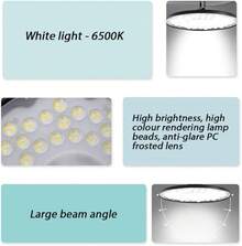 100W/300W/500W UFO LED High Bay Lights,6500K&IP 65 Waterproof LED Light,Hanging With Hook/Chain/Plug  Factory Warehouse Workshop Store Garage Gym Industrial Shed Factory (300W) - 100W - 查看 8