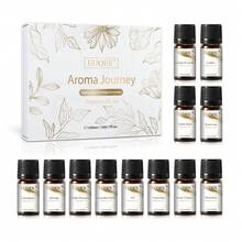 Set de regalo de aceites esenciales EUQEE, Set de 6 piezas/12 piezas de aceites esenciales de aromaterapia, Set de aceites con aroma a frutas, Adecuado para difusor, aromaterapia, velas, jabón, Múltiples tamaños disponibles, Set de regalo de aceites esenciales premium - Múltiples aromas - Ver 18