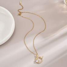 Exquisite And Fashionable Hummingbird Flower Round Pendant Necklace, Luxurious And Light Style, Is The First Choice Gift For Family And Friends - 金的 - 查看 10