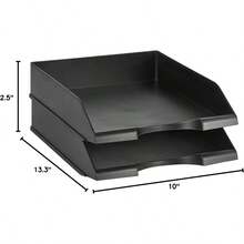 Stackable Office Letter Organizer Desk Tray Pack Of 2 Black