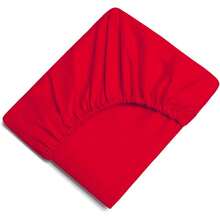 1 sábana, sábana ajustable con banda elástica, ropa de cama, protector de colchón suave y cómodo que no daña la piel, con bolsillos de 30 cm de profundidad (funda de almohada no incluida), adecuado para camas de 90/105/135/150/160/180 cm, camas individuales, dobles, matrimoniales y super king size, sin decoloración, para todas las estaciones, protector de colchón con bolsillos profundos para hoteles y casas de vacaciones, varios colores disponibles - Rojo - Ver 5