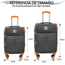 Set Of 2 Travel Suitcases, 20 And 18 Inches, With Rigid Wheels And A Lock. - 灰色 - 查看 2