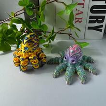 2-Piece Set Of 3D Printed Golden Octopus And Universe Colored Octopus Statues, Party Gifts, Collection Of Dreamy Creatures, Ideal Gifts For Birthdays, Holidays, Christmas, And Halloween - Multicolor(2 Pieces) - View 3