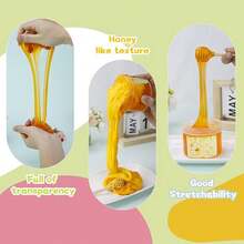 1/2/12件装蜂窝状史莱姆，黄油史莱姆套装，挤压可发出“啪啪”声，不粘手，酥脆可口，儿童史莱姆派对礼物，感官史莱姆玩具，生日、万圣节、圣诞节、复活节礼物，适合青少年和成人 - 彩色 - 查看 3