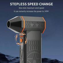 300,000RPM High-Speed Strong Airflow Turbo Jet Fan, Knob-Style Speed Adjustment, Suitable For Dusting, Snow Blowing, Leaf Blowing On Computers, Cars, Etc., Rechargeable 8000mAh Battery