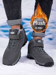 1 Pair Plus Size Warm Snow Boots, Women's 2025 Winter New High-Top Short Tube Boots, Middle-Aged And Elderly Thickened Warm Walking Shoes, Unisex Snow Boots, Women Size 35-46