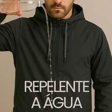 Men's Lightweight Plain Water-Repellent Windbreaker Jacket With Hood - Timbal+Halus+M - View 3