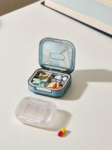 Portable Weekly Pill Box Large Size Waterproof Airtight Medicine Storage Case For Daily Morning, Noon And Night, Compact