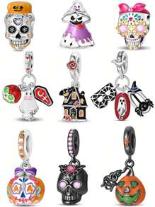 DIY Halloween Pumpkin Skull Ghost Pendant Beading; The Luminous Charm Highlights The Mystery And Festive Atmosphere; Send It To Family, Friends, Relatives, Classmates, Girlfriends; Halloween, Valentine's Day, Anniversaries And Other Holiday Gifts