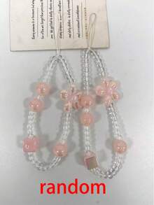 奶油纹理波浪边亮面粉色可爱小猪彩绘防震手机壳，配有手工串珠手链配件，兼容 16/11/16pro/16plus/16promax/16e/15Promax/13/14/12/XS/XR/7G/8P，兼容三星 Galaxy S25/S25PLUS 防水防摔防刮 - 彩色 - 查看 9