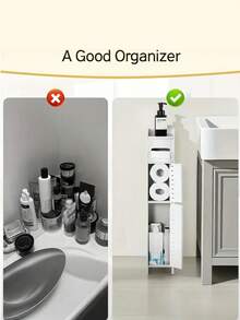 [Bathroom Storage Cabinet ]- Pc Slim White Bathroom Storage Cabinet-Durable PVC Organizer For Tight Spaces, Multi-Purpose Toilet Paper Holder Stand,Paper Storage Cabinet With 2 Doors And Shelves,Over The Toilet Storage Cabinet For Bathroom, Bedroom & Living Room, Easy To Assemble