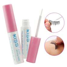 Kisseyedor 超强睫毛胶，防水配方，强力定型，不含乳胶且无刺激性，持久耐用，速干（约 5g）DIY 单簇自粘假睫毛，透明白色，48 小时定型，1 件睫毛胶，睫毛胶 - 白色 - 查看 2