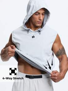 HOTSUIT Rompi Sauna Pria dengan Tudung, Hangat dan Bernapas, Cocok untuk Latihan dan Olahraga - Light Grey - View 6