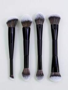 Bộ 4 cọ trang điểm hai đầu, đa năng: cọ má hồng, cọ nền, cọ phấn phủ, cọ highlight, cọ che khuyết điểm, cọ má hồng, phù hợp cho nữ giới. Bộ cọ trang điểm, bộ dụng cụ trang điểm, bộ trang điểm hoàn chỉnh, bộ cọ trang điểm, bộ trang điểm đầy đủ, bộ cọ, bộ cọ trang điểm, bộ quà tặng trang điểm, quà tặng kèm, cọ trang điểm chuyên nghiệp, bộ trang điểm hoàn chỉnh. - màu đen - Xem 2